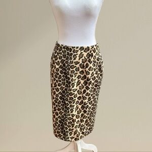 Zara Woman  sz 6 Leopard Print pencil skirt black tan brown mobwife sexy animal